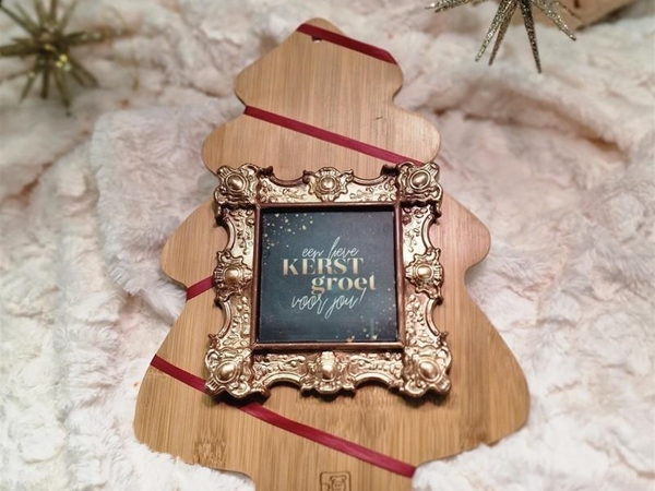 Kerstboomplank met chocolade plak